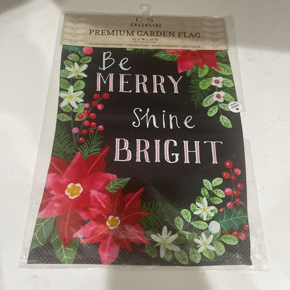 Garden flag Be Merry Shine Bright NEW  Creekside garden flag double-sided - Picture 1 of 6